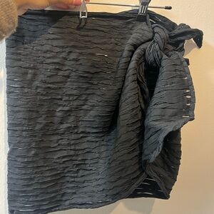 Oscar de la Renta  Swim Textured Black wrap skirt